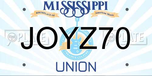 JOYZ70 Mississippi License Plate