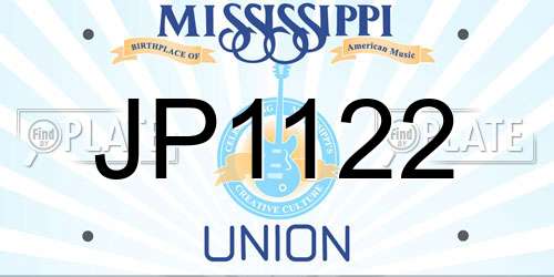 JP1122 Mississippi License Plate