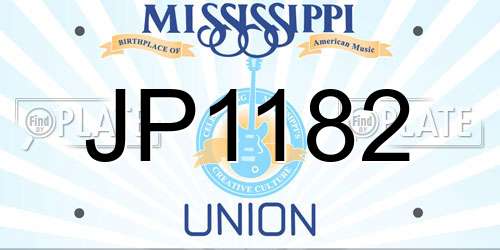 JP1182 Mississippi License Plate