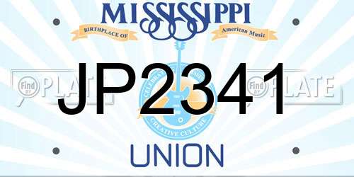 JP2341 Mississippi License Plate