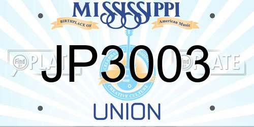 JP3003 Mississippi License Plate
