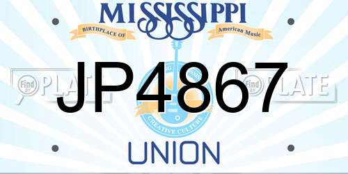 JP4867 Mississippi License Plate