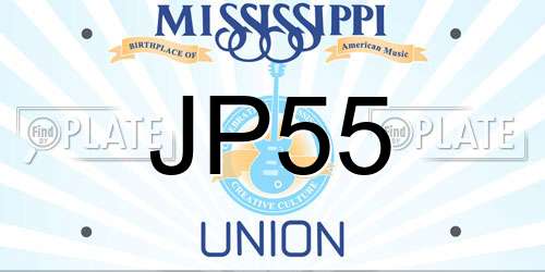 JP55 Mississippi License Plate