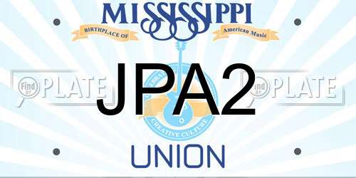 JPA2 Mississippi License Plate