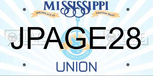 JPAGE28 Mississippi License Plate