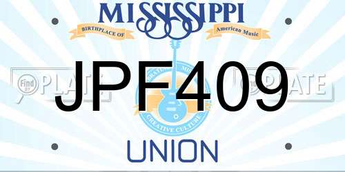 JPF409 Mississippi License Plate