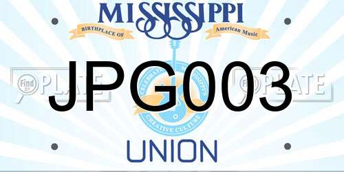 JPG003 Mississippi License Plate