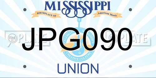 JPG090 Mississippi License Plate