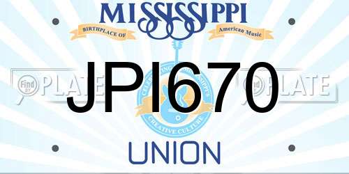 JPI670 Mississippi License Plate