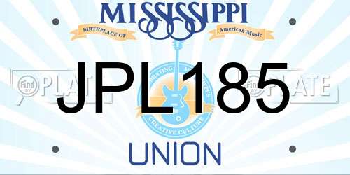 JPL185 Mississippi License Plate