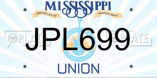 JPL699 Mississippi License Plate