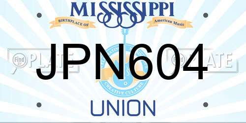 JPN604 Mississippi License Plate