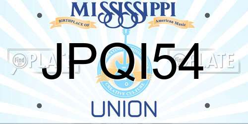 JPQI54 Mississippi License Plate