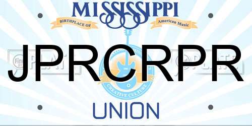JPRCRPR Mississippi License Plate