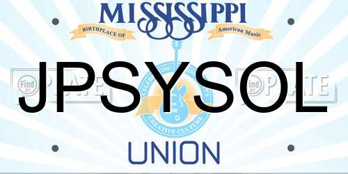 JPSYSOL Mississippi License Plate