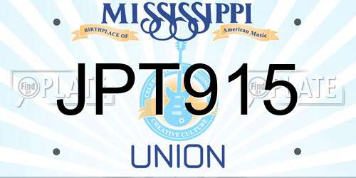 JPT915 Mississippi License Plate