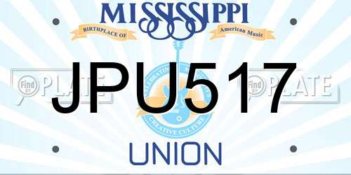 JPU517 Mississippi License Plate