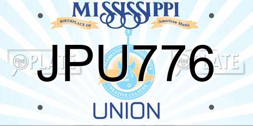 JPU776 Mississippi License Plate