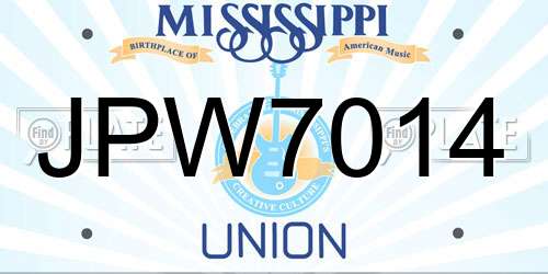 JPW7014 Mississippi License Plate