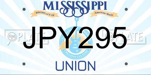 JPY295 Mississippi License Plate
