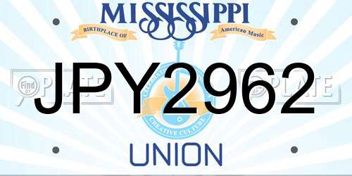 JPY2962 Mississippi License Plate