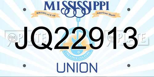 JQ22913 Mississippi License Plate
