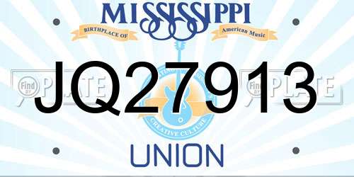 JQ27913 Mississippi License Plate