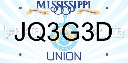 JQ3G3D Mississippi License Plate