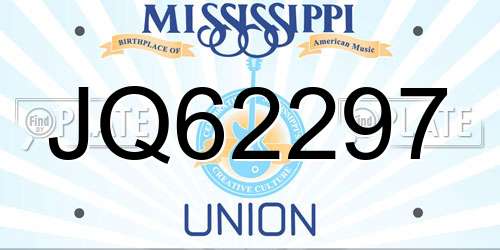 JQ62297 Mississippi License Plate