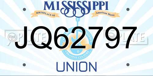 JQ62797 Mississippi License Plate
