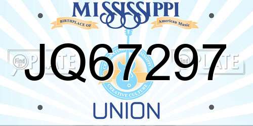 JQ67297 Mississippi License Plate