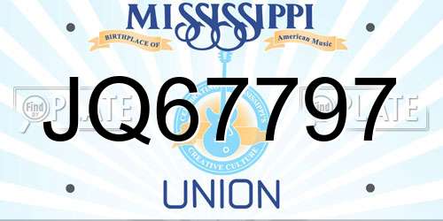 JQ67797 Mississippi License Plate