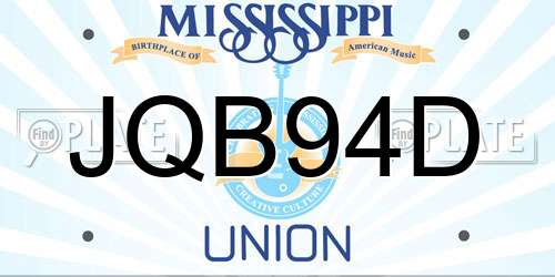 JQB94D Mississippi License Plate