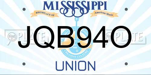 JQB94O Mississippi License Plate