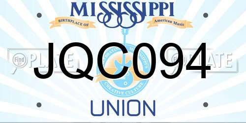 JQC094 Mississippi License Plate