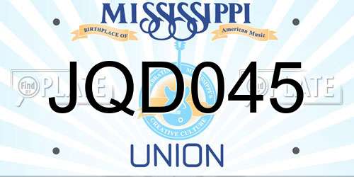 JQD045 Mississippi License Plate
