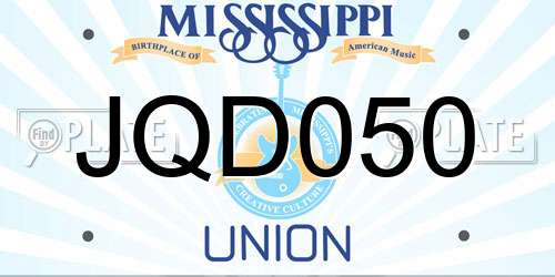 JQD050 Mississippi License Plate