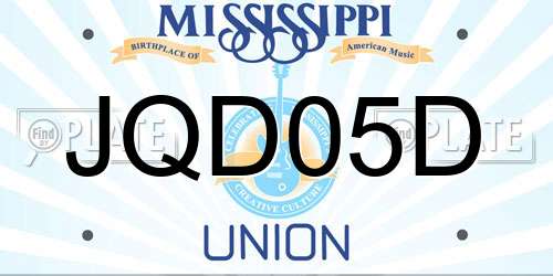 JQD05D Mississippi License Plate