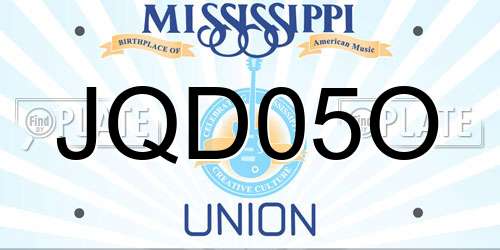 JQD05O Mississippi License Plate
