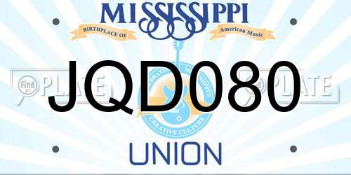 JQD080 Mississippi License Plate