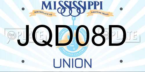 JQD08D Mississippi License Plate