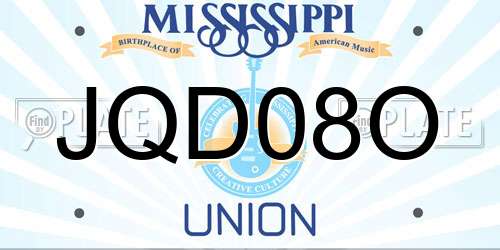 JQD08O Mississippi License Plate