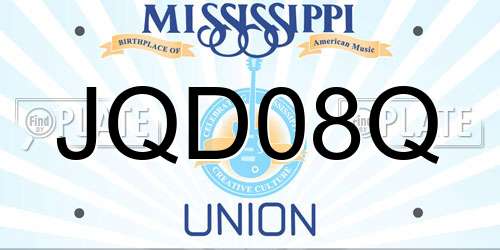 JQD08Q Mississippi License Plate