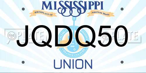 JQDQ50 Mississippi License Plate