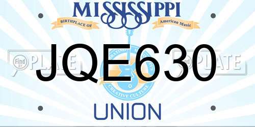 JQE630 Mississippi License Plate