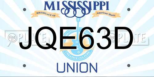 JQE63D Mississippi License Plate