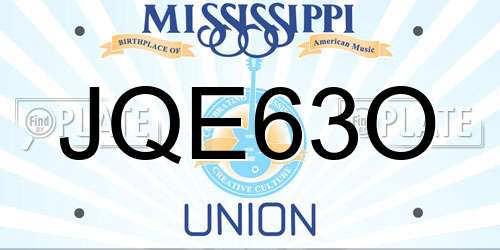 JQE63O Mississippi License Plate