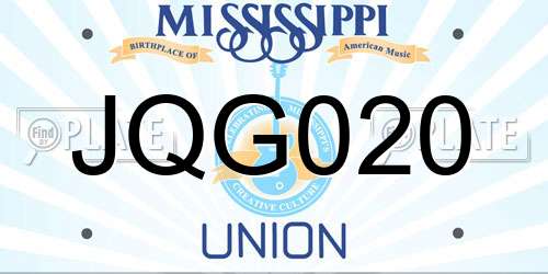 JQG020 Mississippi License Plate