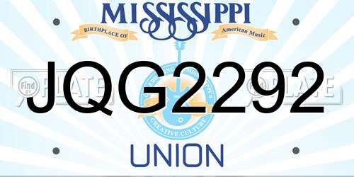 JQG2292 Mississippi License Plate