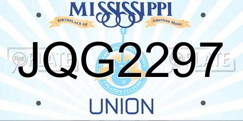 JQG2297 Mississippi License Plate